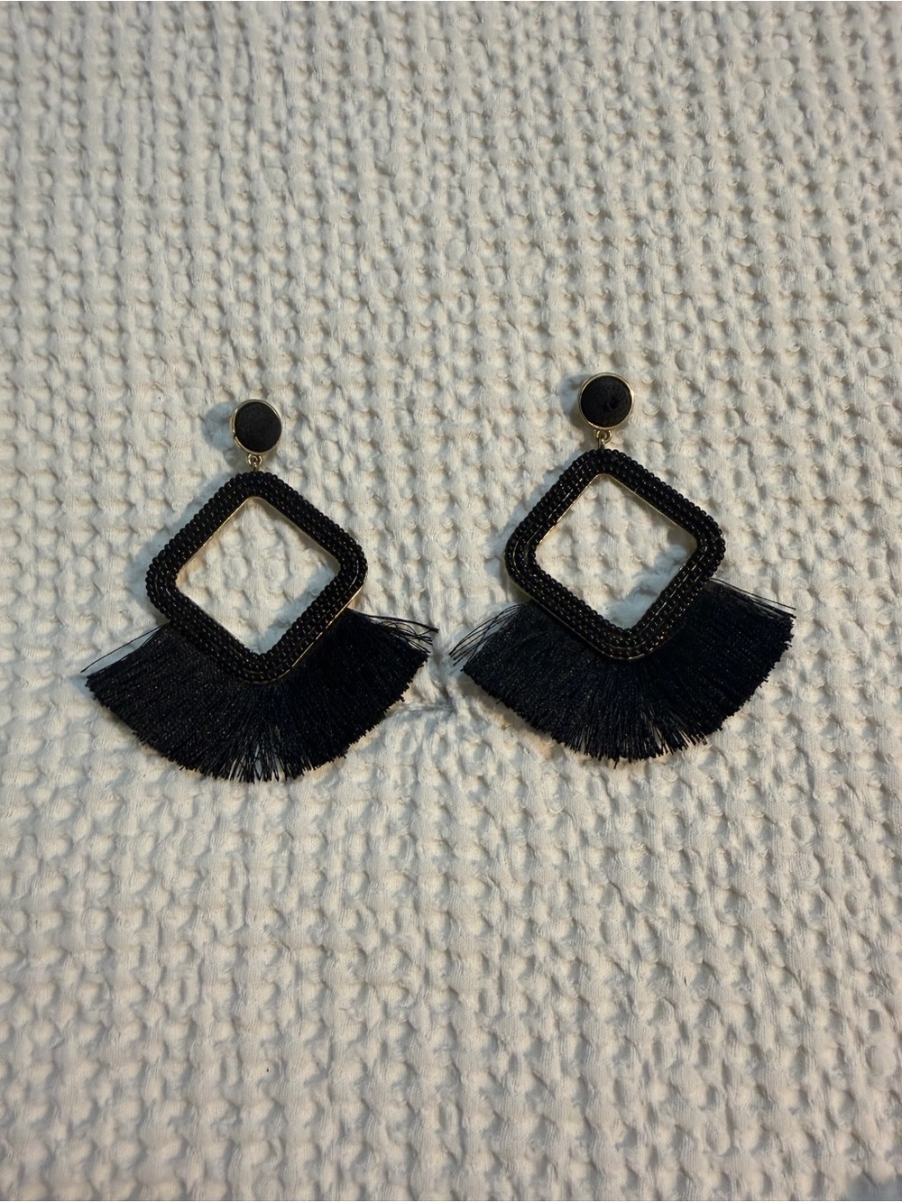 Black Fringe Earring